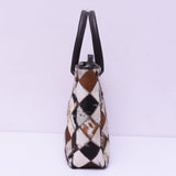 Unique & Stylish Tote Bag - Leather Handcrafted Cowhide Patchwork for Women's