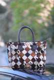 Unique & Stylish Tote Bag - Leather Handcrafted Cowhide Patchwork for Women's