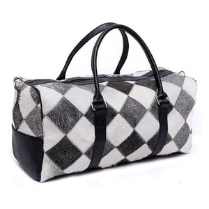 Hair On Cowhide Genuine Leather Duffel Bag For Men And Women