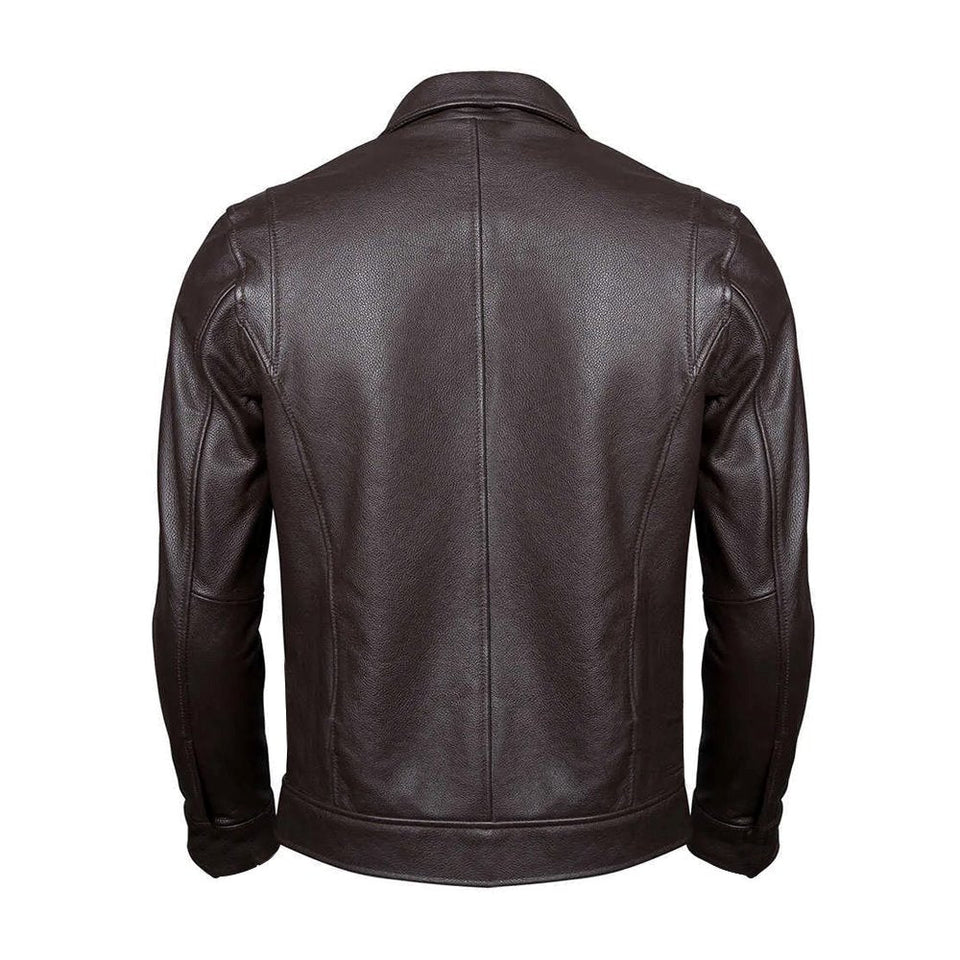 Café Racer Brown Slim fit Motorcycle Premium Lambskin Leather Jacket For Men