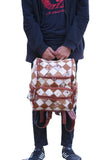 Chess Design - Hair On Cowhide Genuine Leather Backpack For Women
