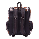 Multipatch Design - Hair On Cowhide Genuine Leather Backpack For Women