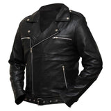 Brando Motorcycle Premium Sheepskin Black Leather Jacket For Men