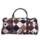 Multipatch Design - Hair On Cowhide Genuine Leather Duffel Bag