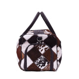 Multipatch Design - Hair On Cowhide Genuine Leather Duffel Bag