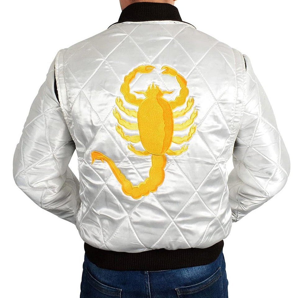 Scorpion Bomber Satin Quilted Costume For Men