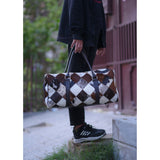 Multipatch Design - Hair On Cowhide Genuine Leather Duffel Bag