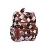 Multipatch Design - Hair On Cowhide Genuine Leather Backpack For Women