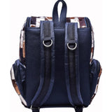 Braided Rectangular Pattern Design - Genuine Leather Backpack For Women