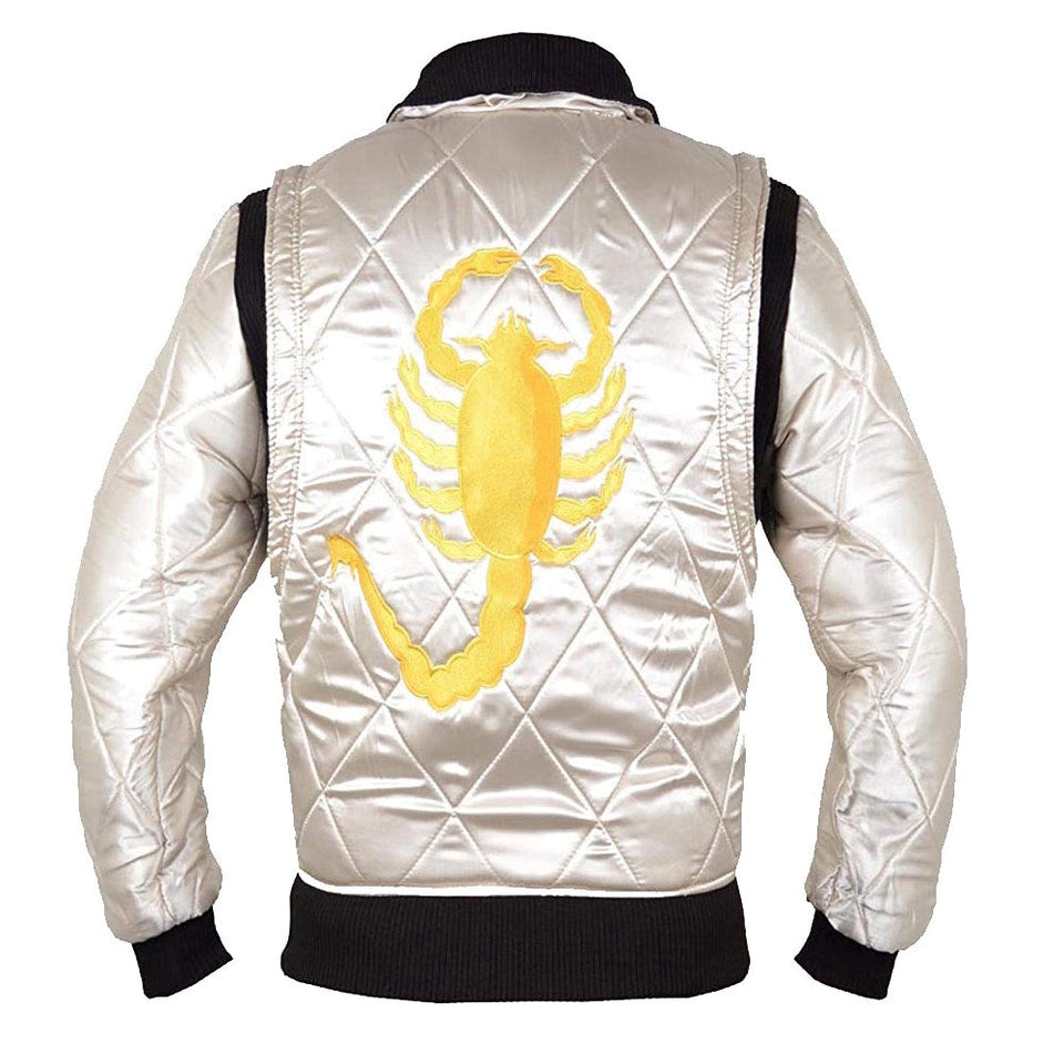 Scorpion Bomber Satin Quilted Costume For Men