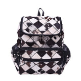 Chess Design - Hair On Cowhide Genuine Leather Backpack For Women