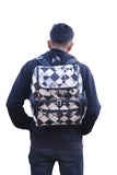 Chess Design - Hair On Cowhide Genuine Leather Backpack For Women