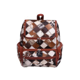 Multipatch Design - Hair On Cowhide Genuine Leather Backpack For Women