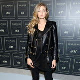 Gold Accents Zipper Closure Premium Sheepskin Leather Motorcycle Jacket for Women