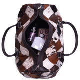 Multipatch Oval Design - Hair On Cowhide Genuine Leather Duffel Bag