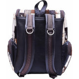 Braided Rectangular Pattern Design - Genuine Leather Backpack For Women
