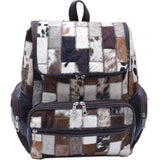 Braided Rectangular Pattern Design - Genuine Leather Backpack For Women