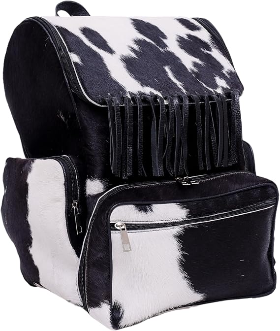 Jhalar Design - Hair On Cowhide Genuine Leather Backpack For Women