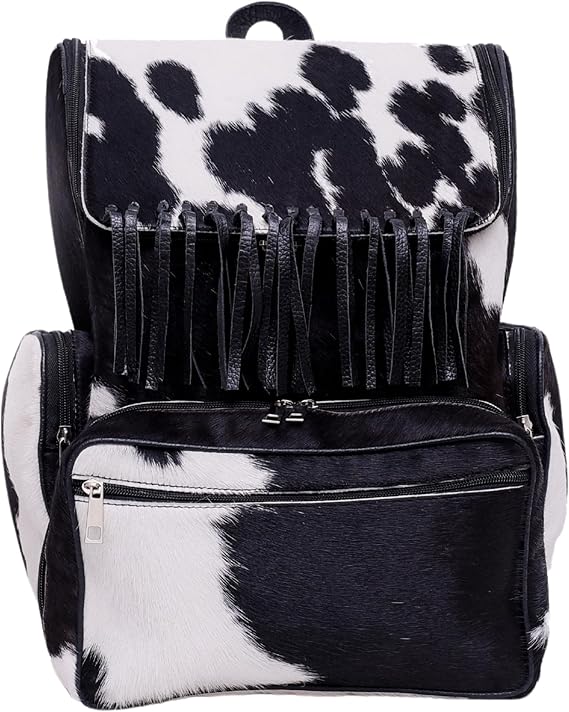 Jhalar Design - Hair On Cowhide Genuine Leather Backpack For Women
