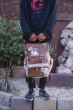 Jhalar Design - Hair On Cowhide Genuine Leather Backpack For Women