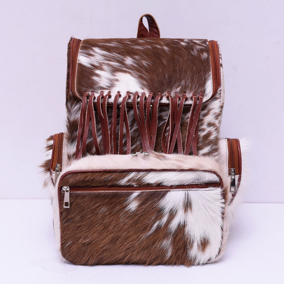 Jhalar Design - Hair On Cowhide Genuine Leather Backpack For Women
