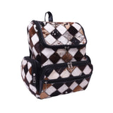 Multipatch Design - Hair On Cowhide Genuine Leather Backpack For Women